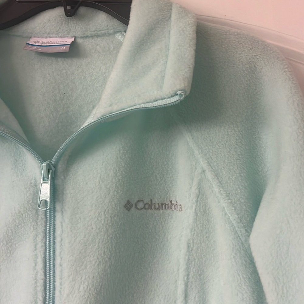 Columbia light blue/mint green fleece jacket